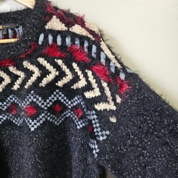 NWT FRYE NORDIC CREW NECK SEMI CROPPED PULLOVER SWEATER - Picture 7 of 15